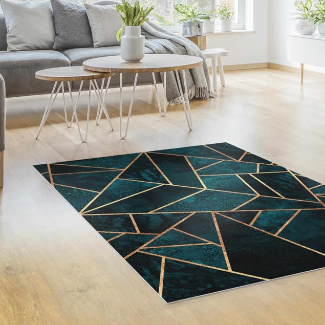 Vinyl floor mat living room