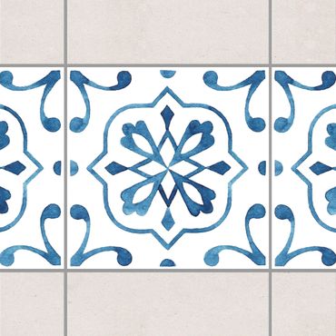 Adhesive tile border - Pattern Blue White Series No.4