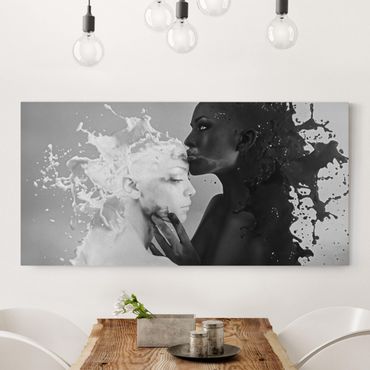 Print on canvas - Milk & Coffee Kiss Black
