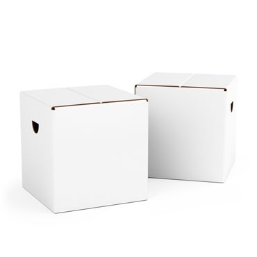 FOLDZILLA cardboard stools for kids - White for colouring and stickers