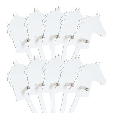 FOLDZILLA Hobby horse - 10pc Set Horse White for Drawing/Stickers