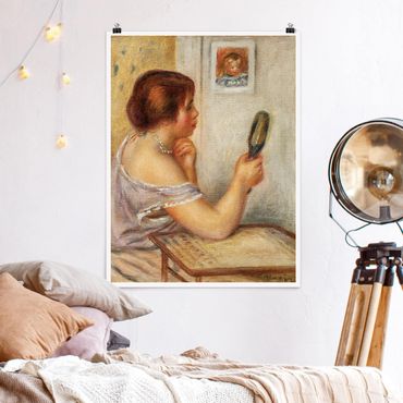 Poster art print - Auguste Renoir - Gabrielle holding a Mirror or Marie Dupuis holding a Mirror with a Portrait of Coco