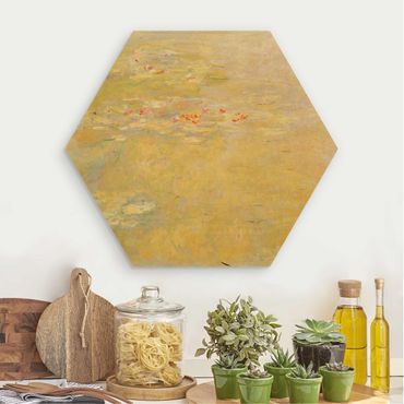 Wooden hexagon - Claude Monet - The Water Lily Pond