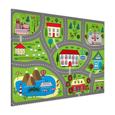 Magnetic memo board - Playoom Mat Smalltown - A Trip To The Countryside