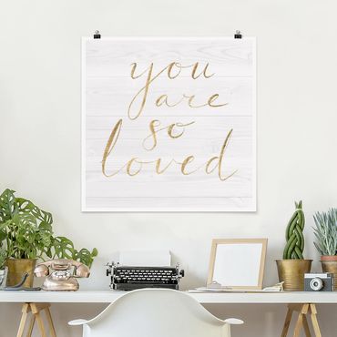 Poster - Wooden Wall White - Loved