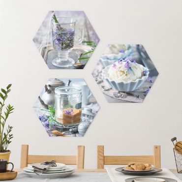 Alu-Dibond hexagon - Lavender Set Vintage