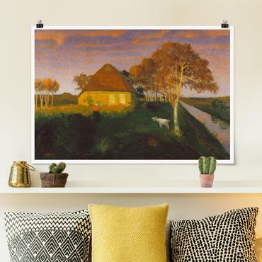 Poster - Otto Modersohn - Moor Cottage in the Evening Sun