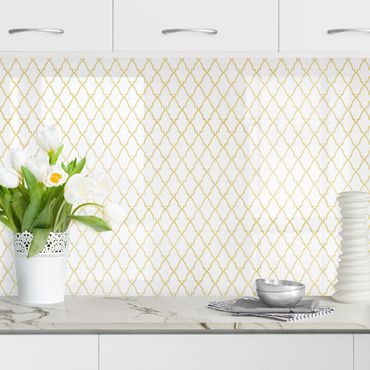 Kitchen wall cladding - Oriental Patterns With Golden Ornaments