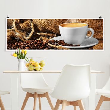 Panoramic poster kitchen - Morning Coffee