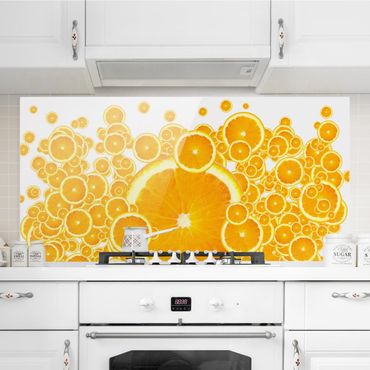 Glass Splashback - Retro Orange Pattern - Landscape 1:2
