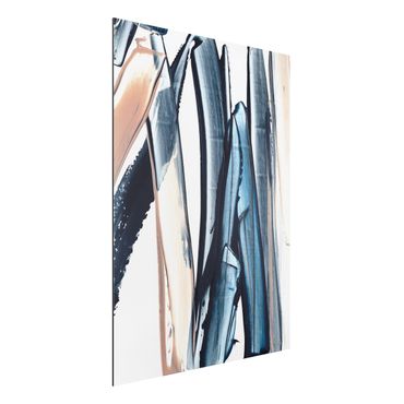 Print on aluminium - Blue And Beige Stripes