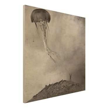 Wood print - Flying Medusa