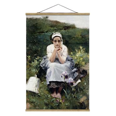 Fabric print with poster hangers - Joaquin Sorolla - The Milkmaid
