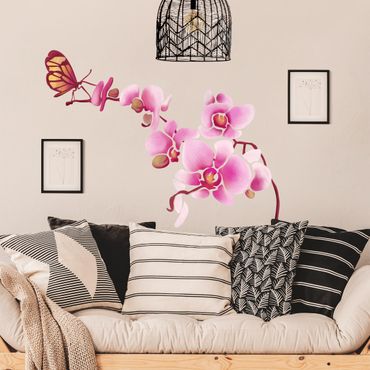 Wall sticker - Orchid With Butterfly