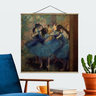 Fabric print with poster hangers - Edgar Degas - Blue Dancers