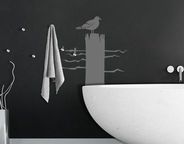 Wall sticker coat rack - No.IS24 Lonesome Seagull
