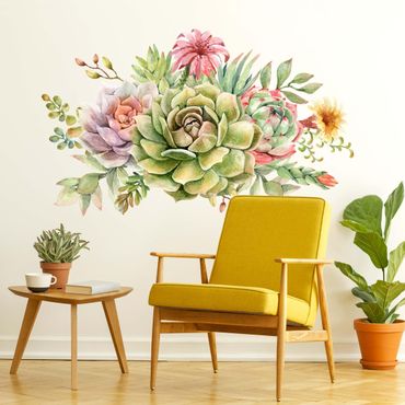 Wall sticker - Watercolour Succulent Bouquet XXL
