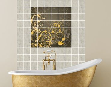 Tile sticker - Flourishes In Gold