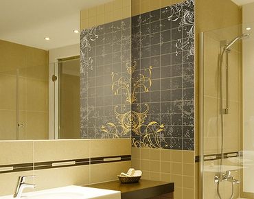 Tile sticker - Flourishes In Gold And Silver