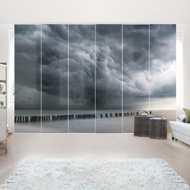 Sliding panel curtains set - Storm Clouds Over The Baltic Sea