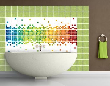 Tile sticker - Pixel Rainbow
