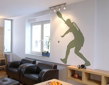 Wall sticker - Wall Decal no.RS116 Customised text Tennis Player