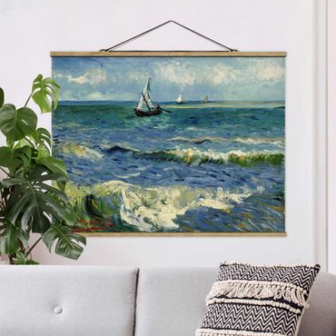 Fabric print with poster hangers - Vincent Van Gogh - Seascape Near Les Saintes-Maries-De-La-Mer