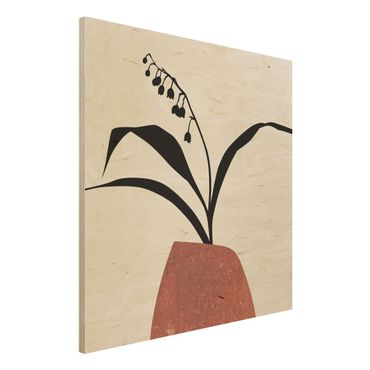 Print on wood - Graphical Plant World - Lily Of The Valley
