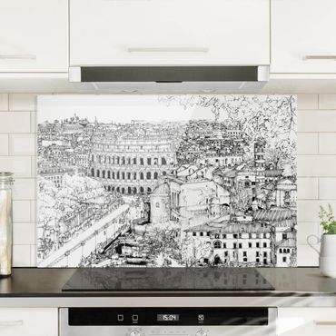 Glass Splashback - City Study - Rome - Landscape 2:3