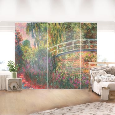 Sliding panel curtains set - Claude Monet - Japanese Bridge In The Garden Of Giverny