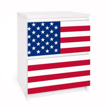 Adhesive film for furniture IKEA - Malm chest of 2x drawers - Flag of America 1