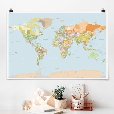 Poster - Political World Map