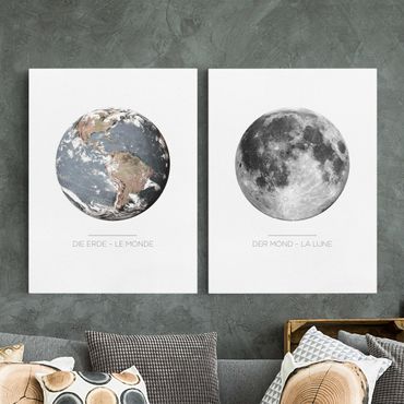 Print on canvas - Moon And Earth