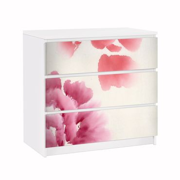 Adhesive film for furniture IKEA - Malm chest of 3x drawers - Artistic Flora II