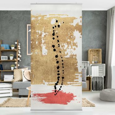 Room divider - Abstract Shapes - Gold And Pink
