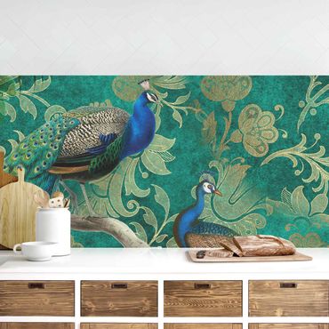 Kitchen wall cladding - Shabby Chic Collage - Noble Peacock II