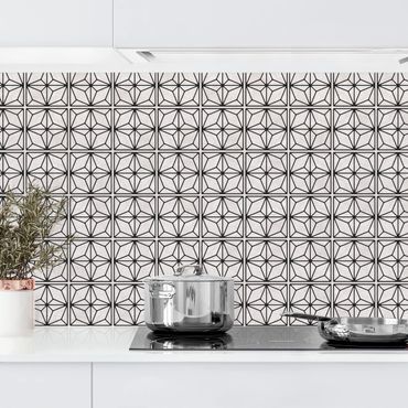Kitchen wall cladding - Star Geometry Black