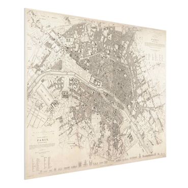 Print on forex - Vintage Map Paris
