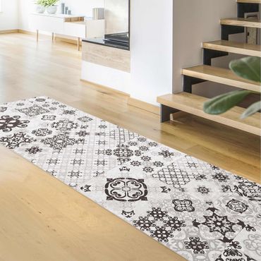 Vinyl Floor Mat - Ceramic Tiles Agadir Grey - Panel