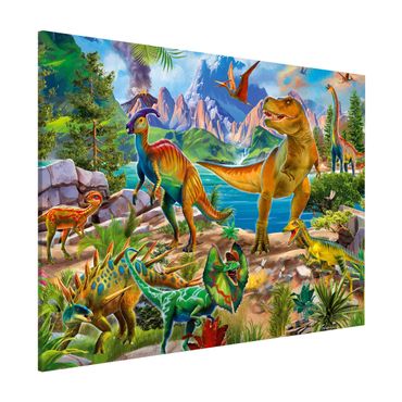 Magnetic memo board - T-Rex And Parasaurolophus