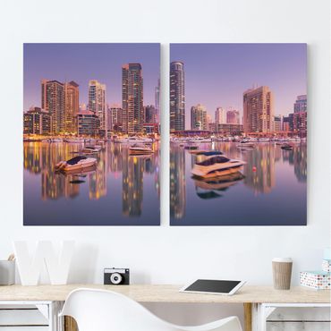 Print on canvas 2 parts - Dubai Skyline And Marina