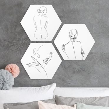 Forex hexagon - Line Art Women Act Black And White Set