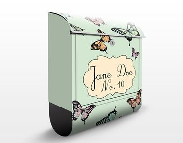 Letterbox customised - no.JS176 Customised text Butterflies 39x46x13cm