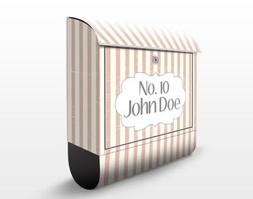 Letterbox customised - no.JS177 Customised text Stripes 39x46x13cm