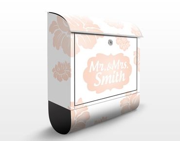 Letterbox customised - no.JS318 Customised text Pink Blossoms 39x46x13cm