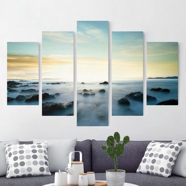 Print on canvas 5 parts - Sunset Over The Ocean