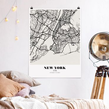 Poster city, country & world maps - New York City Map - Classic