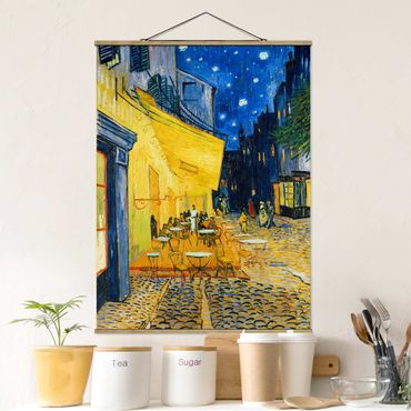 Fabric print with poster hangers - Vincent van Gogh - Café Terrace at Night