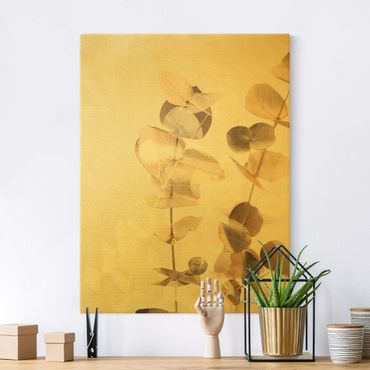 Canvas print gold - Golden Eucalyptus With White II