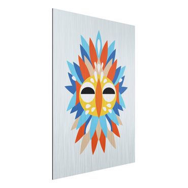 Print on aluminium - Collage Ethnic Mask - Parrot
